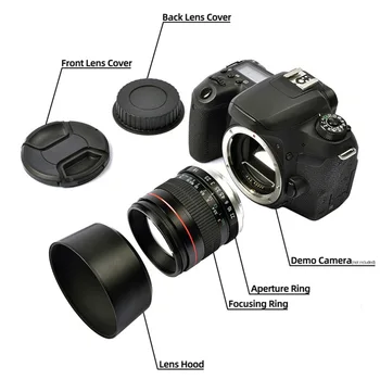 85mm F1.8 Lente da Câmera para Canon F1.8 Grande Abertura de Foco Fixo Macro Retrato Puro de Foco Manual da Câmera de SLR com Lente