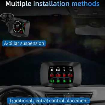 Carro Head Up Display HUD OBD2+GPS do Velocímetro, temperatura da Água de Pressão de Óleo Com Hangul Suporte On-Computador de bordo Para Carro a Gasolina