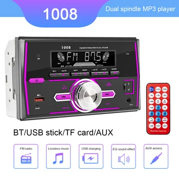 2 Din auto-Rádio Gravador, MP3 Player Bluetooth Stereo Música Multimédia Sintonizador de Rádio FM USB/SD Entrada auxiliar de Áudio Estéreo do Receptor