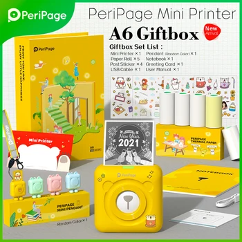 PeriPage Portátil Térmica Impressora Bluetooth A6 Conjunto Giftbox 203dpi