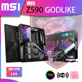 Novo MSI MEG Z590 DIVINOS wi-FI DDR4 LGA1200 placa-Mãe Z590 placa-mãe 128G Suporte Intel 10º 11º Gen i5 i7 i9 Kit E-ATX RGB
