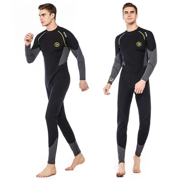Novos Homens de Corpo Inteiro Roupa de mergulho do Neopreno de 3MM Engrossar Manter Aquecido de Manga comprida Roupa Ideal Para a Natação/Mergulho/Snorkel/Surf