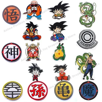 Anime Dragões Patches Bordados Roupas de desenho animado Bolas Térmica de Etiquetas em Roupas de Vestuário Adesivos Bordado de Acessórios de Patch
