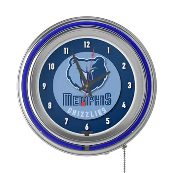 Legível da Moda Chrome Anel Duplo de Néon Relógio para Grizzlies Fãs - Olhar para o Futuro com um Colorido, um Design Atraente.