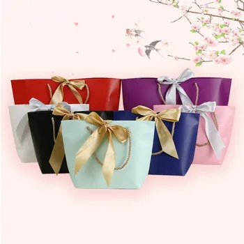 2019 personalização de sacos de presente de papel para a festa de casamento cartão bolsas com seqüência de eventos favores do partido sacos de casamento contentores