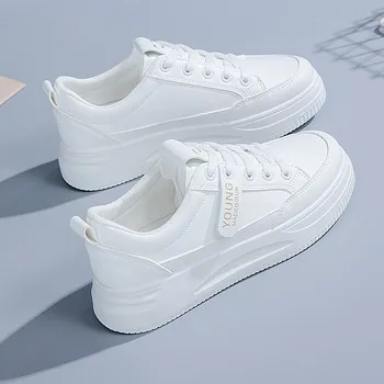 Novas Mulheres Sapatos de Tênis Branco Vulcanizada Sapatos 2023 Moda Tênis Lace-up Confortável e Casual Sapatos Femininos Tênis
