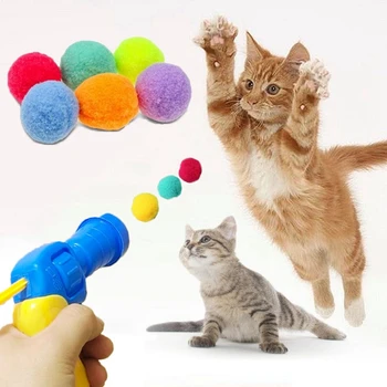 Engraçado Gato Interativo Teaser com bola de pelúcia Formação de Brinquedo Criativo Filhotes de Mini Pompons de Jogos de Brinquedos Animais de estimação fontes de Brinquedos Para gatos