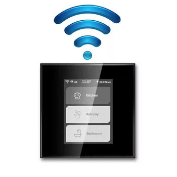Automação residencial Tuya wi-FI Interruptor Dimmer Tela de Toque do LCD Inteligente de Mudar Para a Casa Inteligente