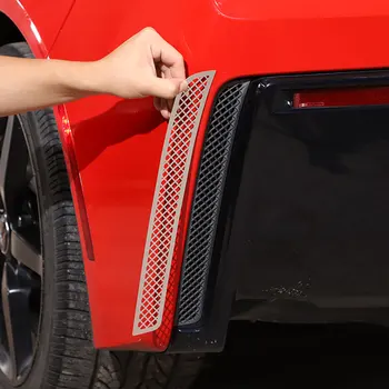 Para O Chevrolet Corvette C7 2014-2019 Prata Carro Pára-Choque Traseiro Lip Spoiler Laterais De Ventilação De Ar De Saída Tampa Guarnição Etiqueta Auto Acessórios