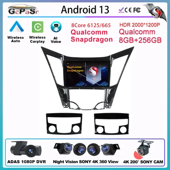 A Qualcomm CARPLAY Tela Android Para Hyundai Sonata 6 YF 2009 - 2014 do Carro Automotivo Multimídia de Navegação Receptor de Rádio Monitor
