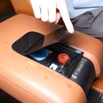 Acessórios do carro Para Toyota Tundra 2014-2021 ABS com Fibra de Carbono Centro de Controle de Braço Caixa de Lábio de Armazenamento de Caixa de Bandeja