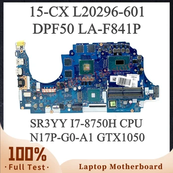 Placa-mãe L20296-001 L20296-501 L20296-601 W/SR3YY I7-8750H CPU Para HP 15-CX Laptop placa-Mãe LA-F841P N17P-G0-A1 2GB Teste de 100%