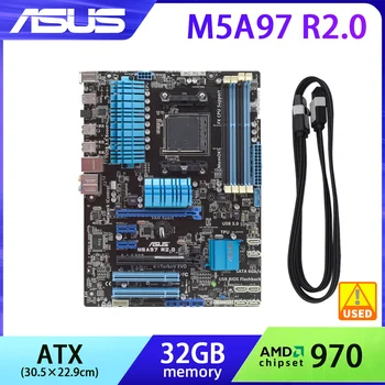 Socket AM3+ placa mãe ASUS M5A97 R2.0 com AMD 970 Ponte Norte+SB950 Ponte Sul do chipset 4×32GB DDR3 PCIE 2.0 6×SATA III ATX